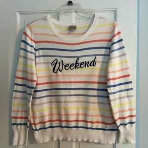 Como Vintage Multicolor Striped Crew Neck Sweater Size L